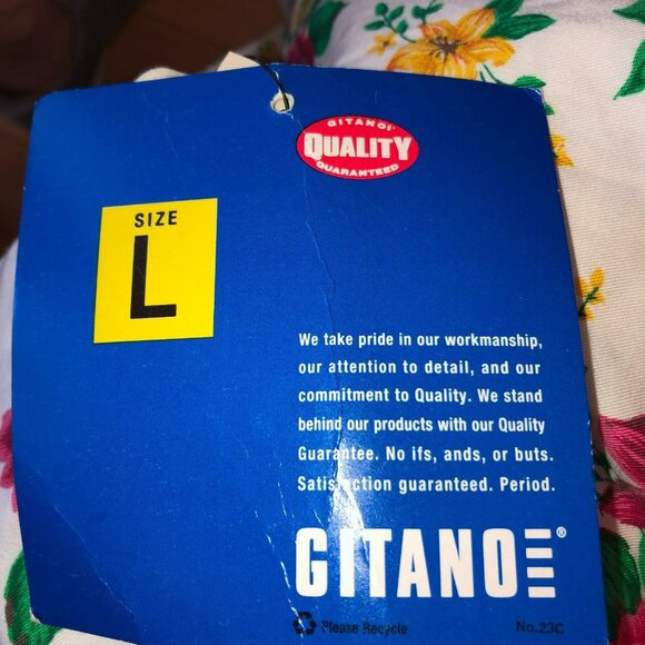 Vintage Gitano Large Floral Button Up Shirt Accent Cottage Whimsy Boho NWT - Picture 7 of 9